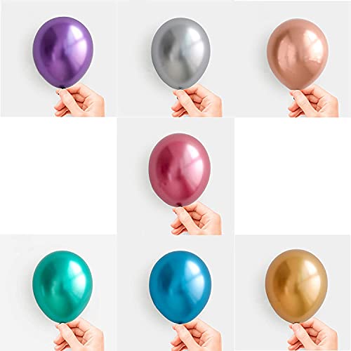 Chocozone Pack of 100 12" Golden & Red Metallic Balloons for Birthday, Party Decoration Kits Toys for 1 year old Girls - Image 5