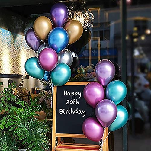 Chocozone Pack of 100 12" Golden & Red Metallic Balloons for Birthday, Party Decoration Kits Toys for 1 year old Girls - Image 3