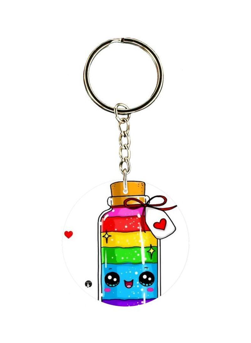 Double Sided Bottle Printed Keychain