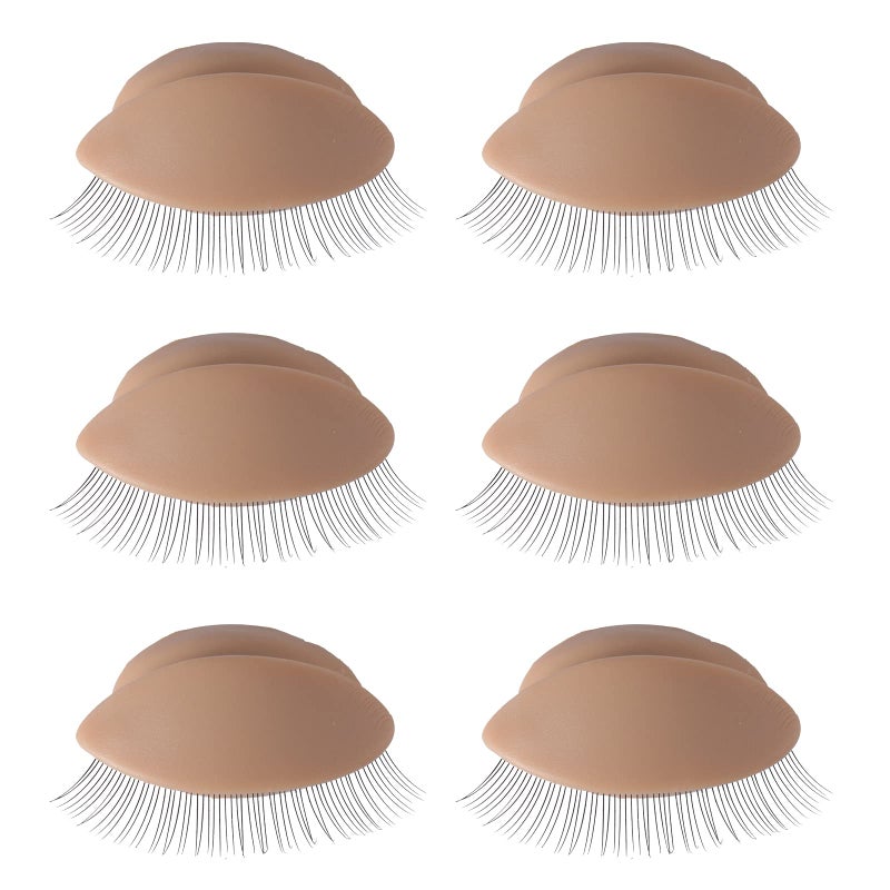 Pretty memory 3 Pairs Removable Eyelids for Lash Practice Soft Silicone Rubber Replacement Eyelids for Eyelash Makeup Practice Suitable for Different Kinds of Mannequin Heads