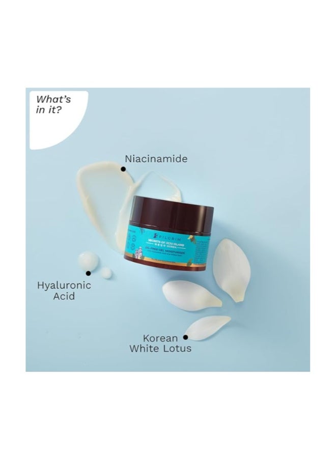 PILGRIM Korean Oil free Gel Moisturizer for oily skin with Hyaluronic Acid And Willow Bark Extracts  Moisturiser for face  Suitable for Oily And Acne-Prone Skin Men And Women  Korean Skin Care  50gm  - Image 3