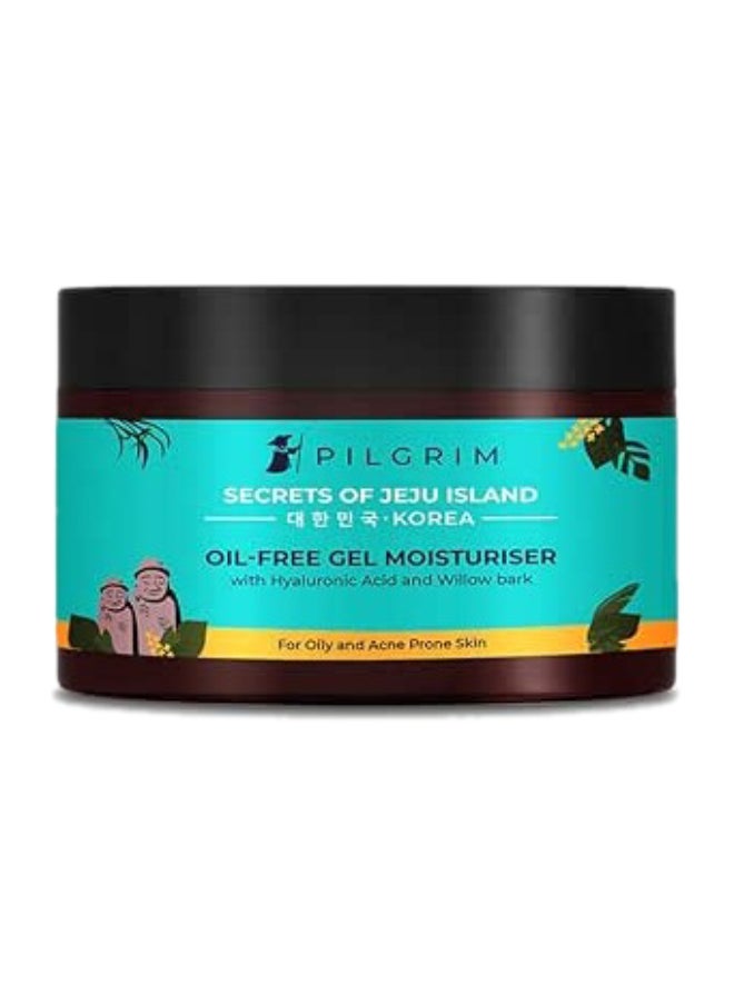 PILGRIM Korean Oil free Gel Moisturizer for oily skin with Hyaluronic Acid And Willow Bark Extracts  Moisturiser for face  Suitable for Oily And Acne-Prone Skin Men And Women  Korean Skin Care  50gm  - Image 1