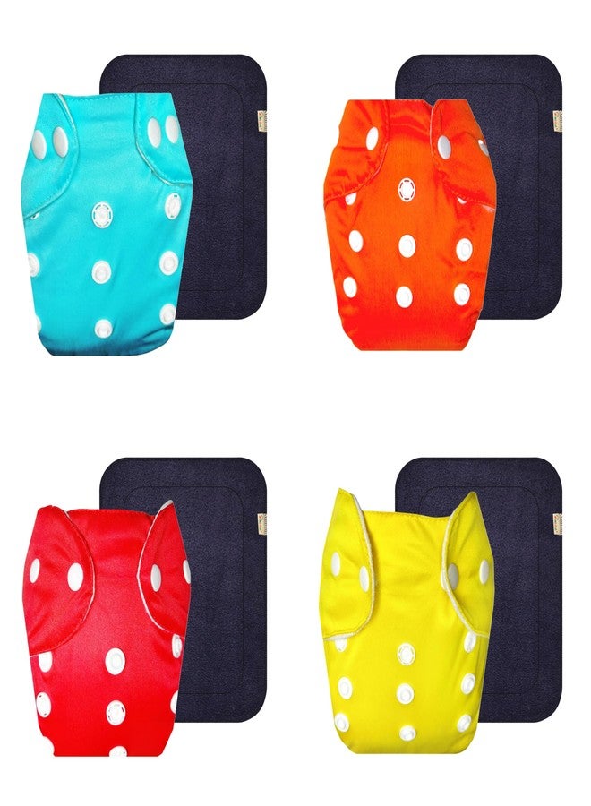 حفاضات قماشية دمبلدو لايت مع حشوة رمادية (عبوة من 4) | ملائمة تمامًا | مانعة للتسرب | سهلة التنظيف | مصممة من قبل الأمهات | من 3 أشهر إلى سنتين | للجنسين - Image 1