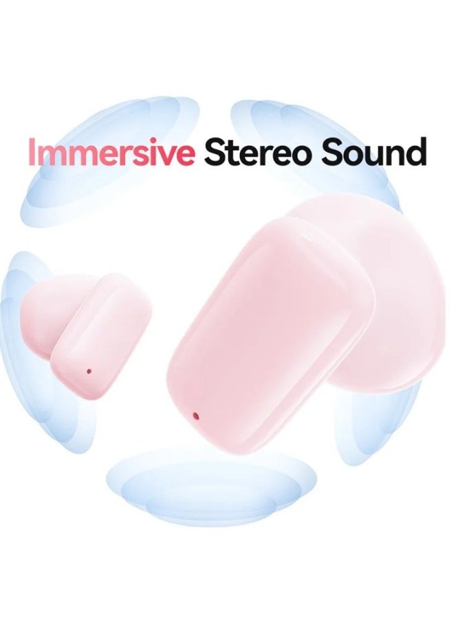 Usams - TWS Earbuds Bluetooth-compatible 5.3 Semi in Ear Headphone Stereo Sound 5H Playing Time - Pink - Image 1