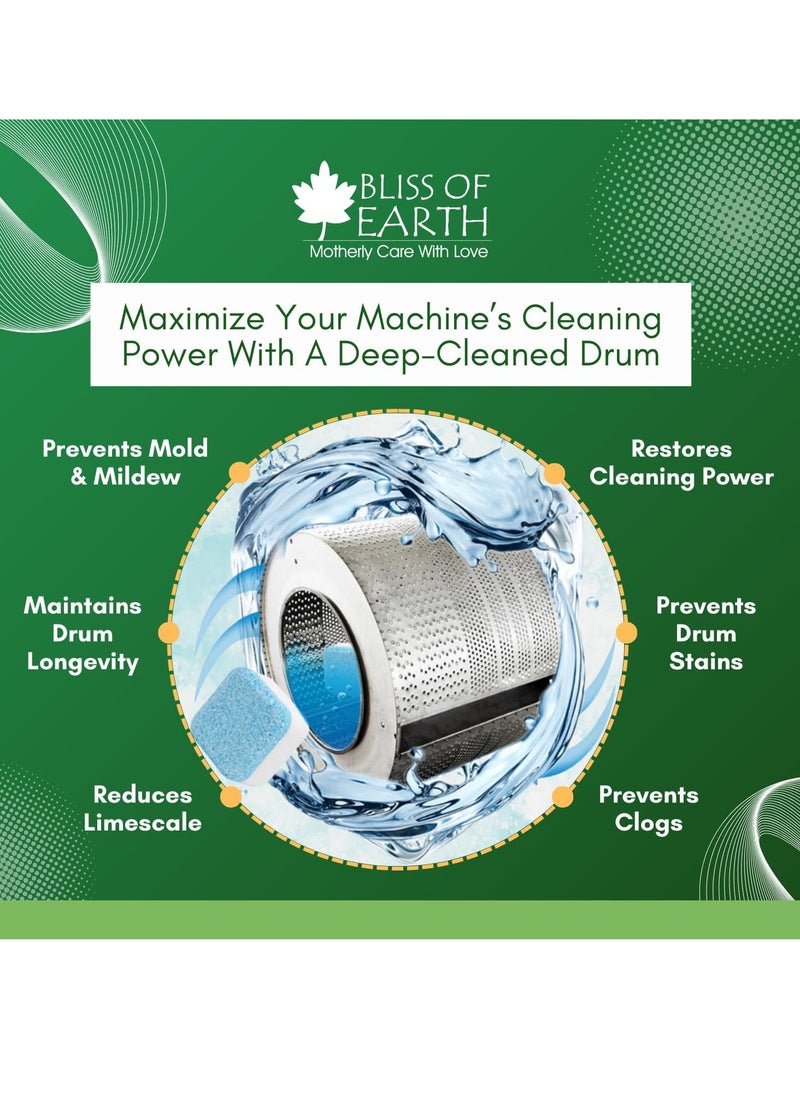 BLISS OF EARTH - Washing Machine Cleaning Tablets 48 Count Powerful Descaling and Deodorizing Tablets for Front Load and Top Load Washers Deep Cleaning Tablets to Clean Inside Drum & Laundry Tub Seal - Image 1