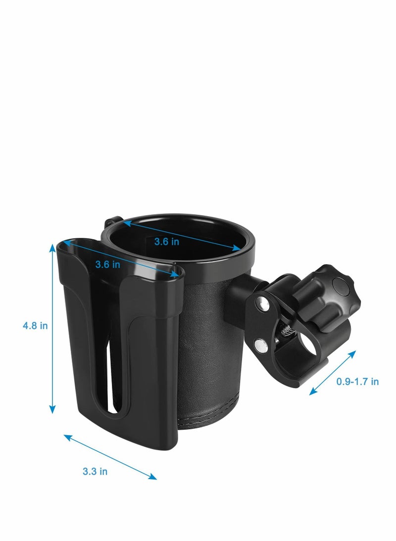 Excefore Stroller Cup Holder with Phone Keys Organizer, 3-in-1 Universal Bike Bottle for Stroller, Bicycle, Wheelchair, Walker, Scooter, Black  - Image 5