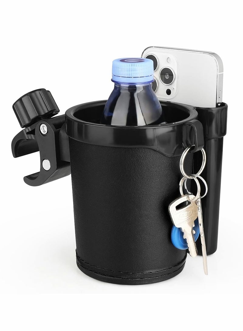 Excefore Stroller Cup Holder with Phone Keys Organizer, 3-in-1 Universal Bike Bottle for Stroller, Bicycle, Wheelchair, Walker, Scooter, Black  - Image 1