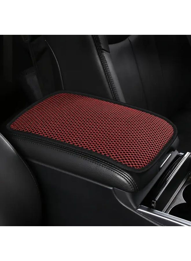 Sea Blue Honeycomb Car Armrest Pad Comfortable Breathable Wear Resistant Easy Install - Image 3