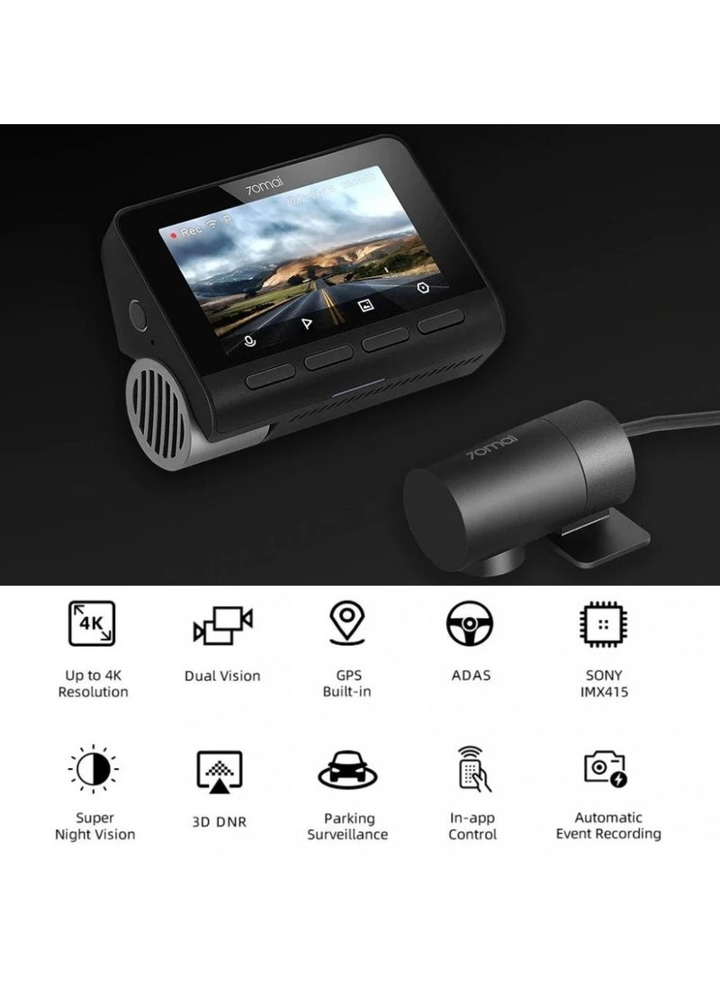 70mai 4K Dash Cam A810 with Sony Starvis 2 IMX678,Dual HDR Front and Rear Cam,Built in GPS,Night Owl Vision,Support 256GB Max,Smart Parking Guardian Mode,AI Motion Detection,Time-Lapse Recording
