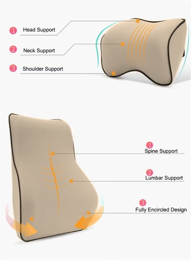 وسادة أسفل الظهر للسيارة، وسادة مقعد السيارة، وسادة ظهر السيارة، وسادة مسند ظهر السيارة، وسادة دعم أسفل الظهر، وسادة سيارة عالمية، وسادة مقعد سيارة عالية الارتداد، وسادة مقعد سيارة من إسفنج الذاكرة، وسادة أسفل الظهر بتصميم مريح للسيارة، وسادة قابلة للتعديل، وسادة ظهر قابلة للتهوية، وسادة قابلة للإزالة، عالمية لطرازات سيارات متعددة - Image 4