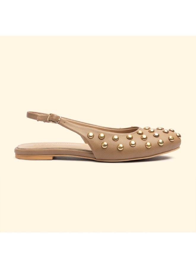 BOU NINA STUD SLINGBACKS - Nina  Mocha - Image 2