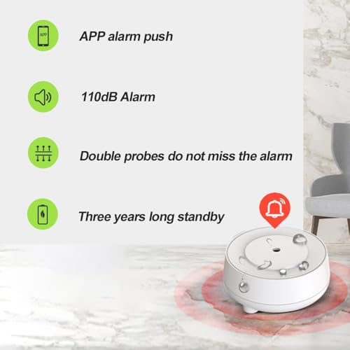 Tuehakny WiFi Water Leak Detector 3 Pack Smart Water Alarm with Leaks Drips Detector Smart Home Kit with Expandable Other Smart Sensors for KitchenBathroomSinkLaundryFlood Adjustable Alarm App Alert - Image 3