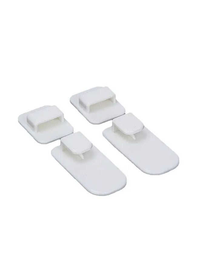 White 2 Pack Self Adhesive Remote Control Holder Wall Mounted No Drilling Required - Image 1