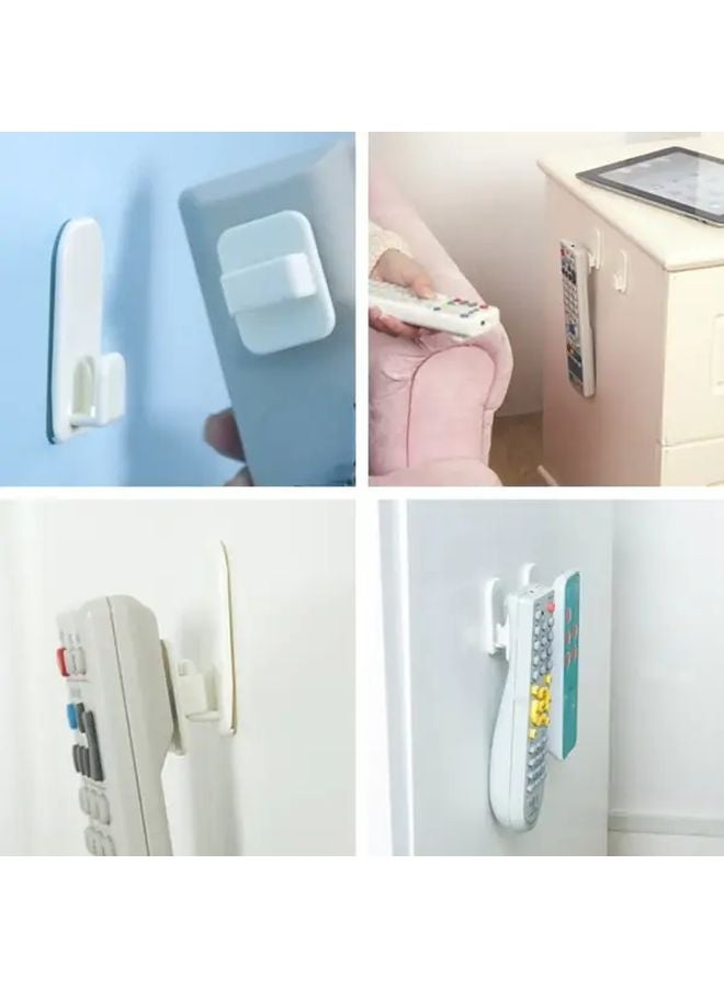White 2 Pack Self Adhesive Remote Control Holder Wall Mounted No Drilling Required - Image 4