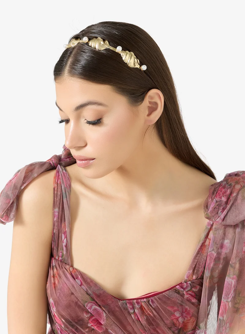 Khizana gold Gold Rhinestone Embellished Hairband for Women | Best Price UAE