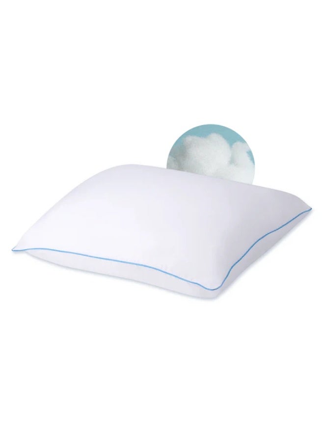 MEDIFLOW Medical water pillow with Waterbase™ technology for personalized neck support and instant comfort, featuring a resilient fiber layer and soft 300TC cotton cover. - Image 2