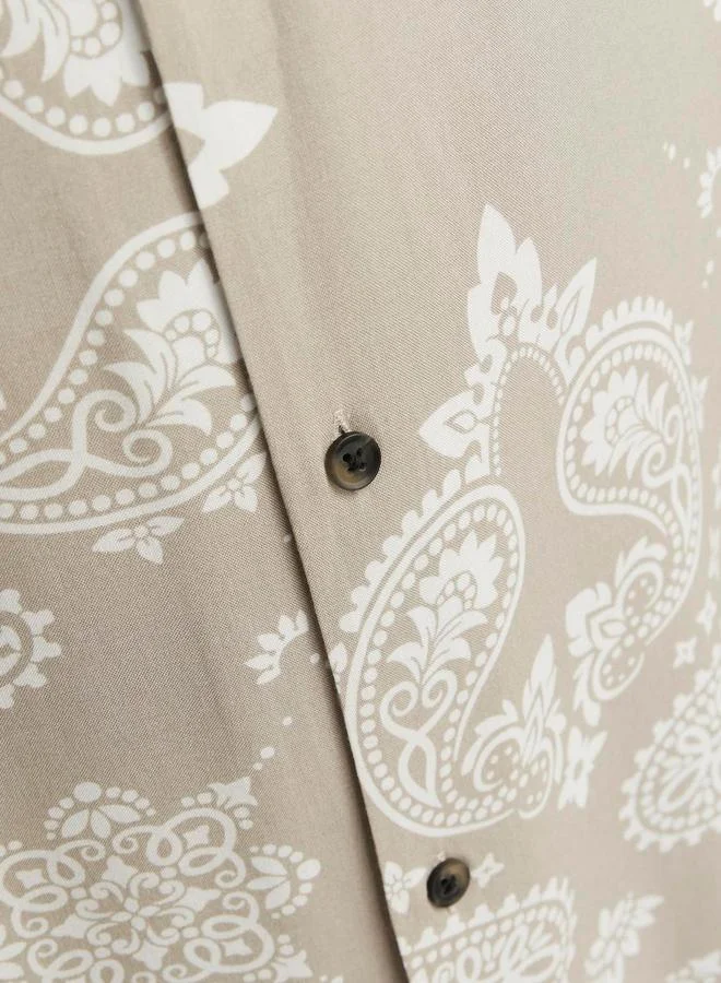 JACK & JONES Paisley Print Resort Collar Shirt