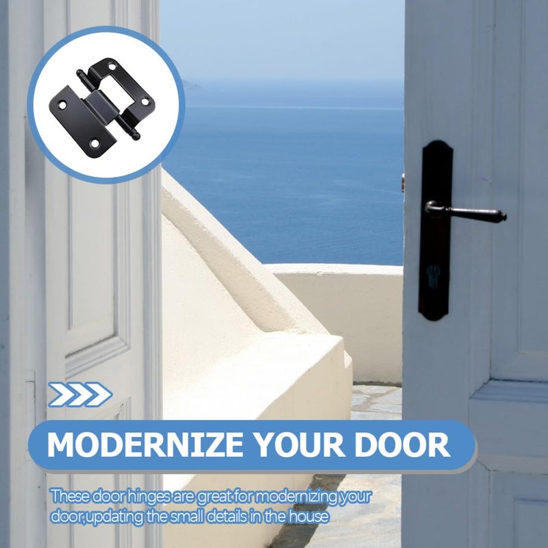 Self Closing Cabinet Hinges 51x6x1 5mm Black 10 Pack Flush Mount For Kitchen Bathroom - Image 5