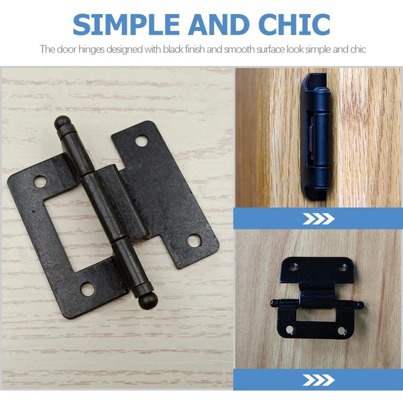 Self Closing Cabinet Hinges 51x6x1 5mm Black 10 Pack Flush Mount For Kitchen Bathroom - Image 4