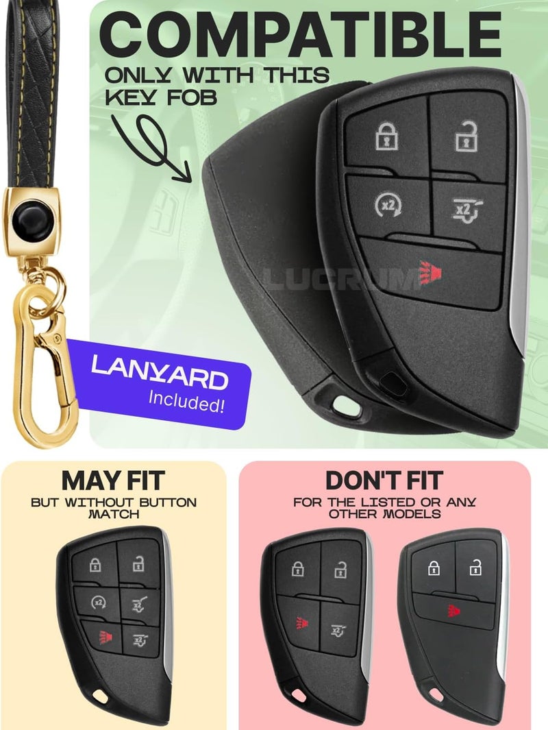 Lucrum GMC Sierra 1500 Key Fob Cover with Leather Keychain - Image 2