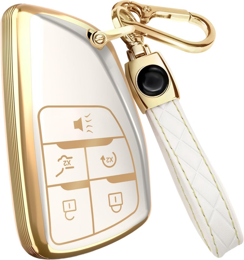 Lucrum GMC Sierra 1500 Key Fob Cover with Leather Keychain - Image 1