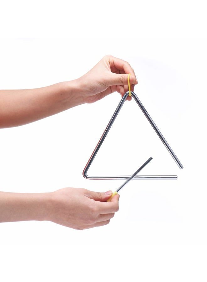 TDOCK 7 Inch Musical Steel Triangle Percussion Instrument With Striker - Image 1