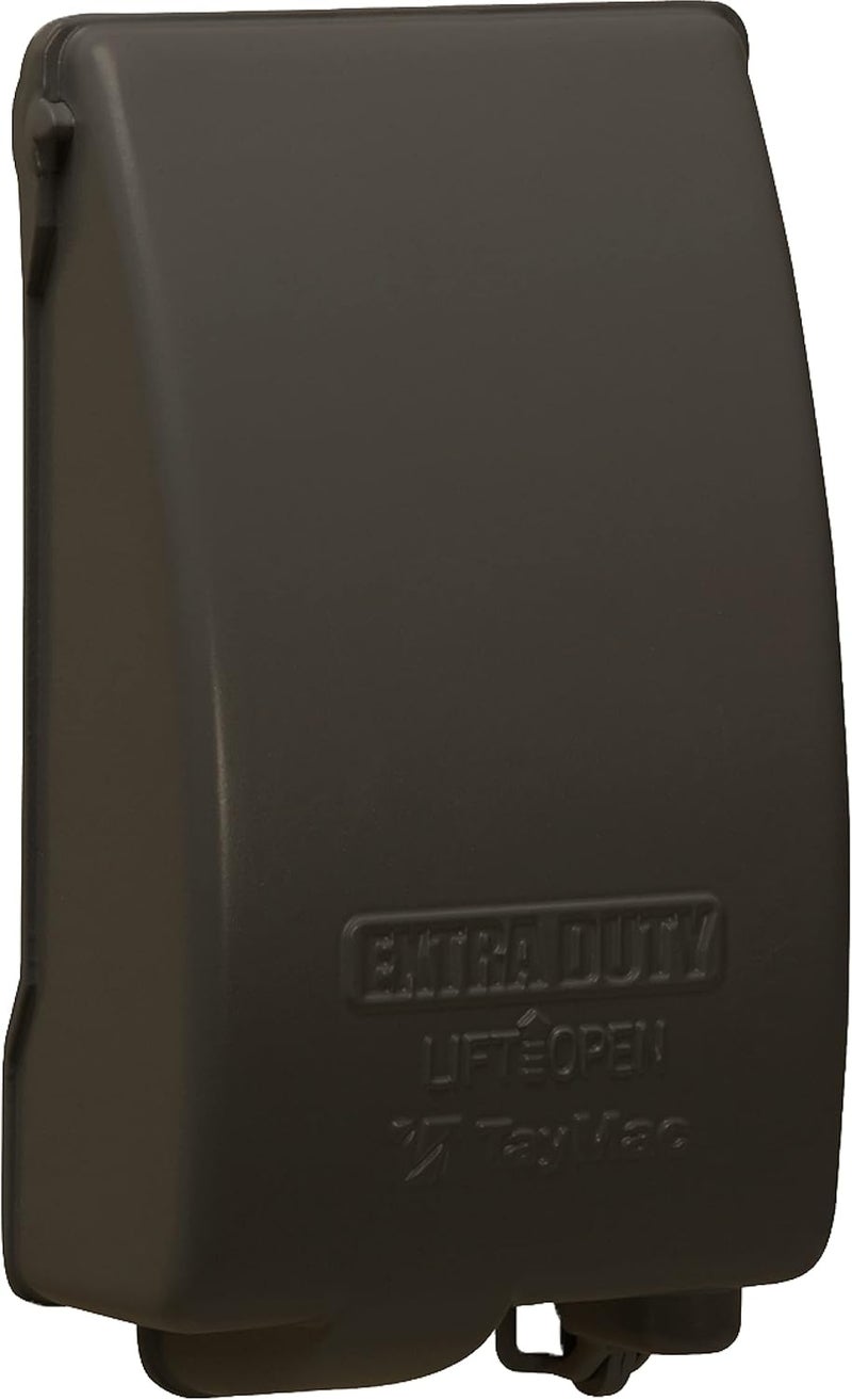 TayMac MX4280Z EXTRA DUTY Bronze 1-Gang Expandable Weatherproof In-Use 2-in. to 3-1/2-in. Electrical Outlet Cover, Vertical, Outdoor Outlet Cover for Electrical Box, UFAST Configuration - Image 1