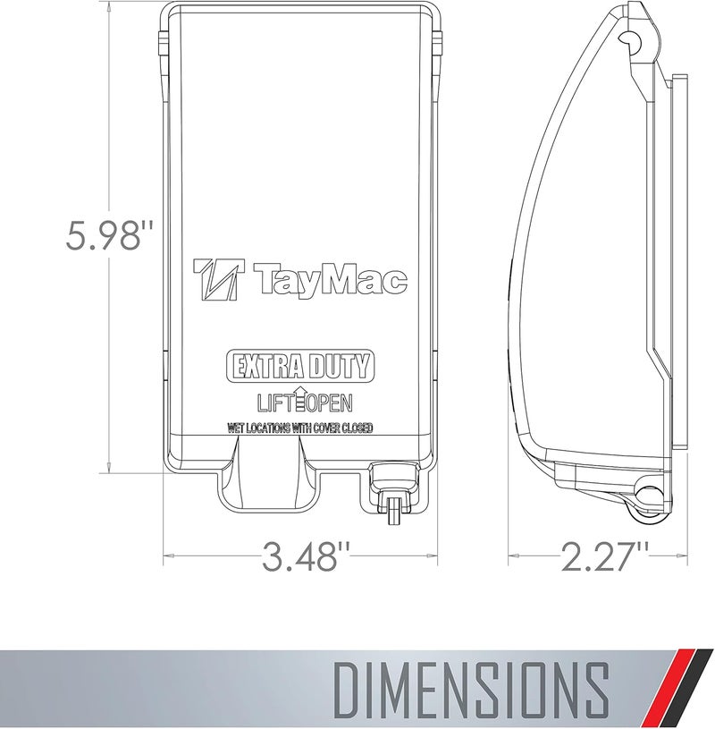 TayMac MX4280Z EXTRA DUTY Bronze 1-Gang Expandable Weatherproof In-Use 2-in. to 3-1/2-in. Electrical Outlet Cover, Vertical, Outdoor Outlet Cover for Electrical Box, UFAST Configuration - Image 2