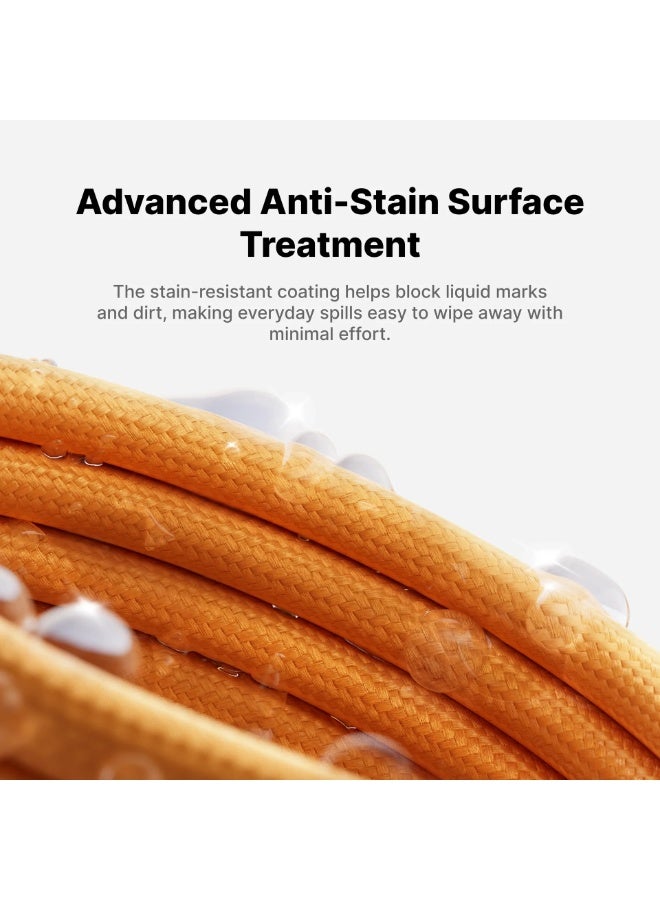شارج كابل SHARGE MagLoop (USB-C إلى USB-C) بقدرة 240 واط وطول 1 متر (3.28 قدم) - كابل مضفر مغناطيسي قابل للالتفاف الذاتي، يدعم الشحن السريع USB PD 3.1 ونقل البيانات بسرعة 480 ميجابت في الثانية، مزود بشريحة E-Marker، باللون البرتقالي - Image 4