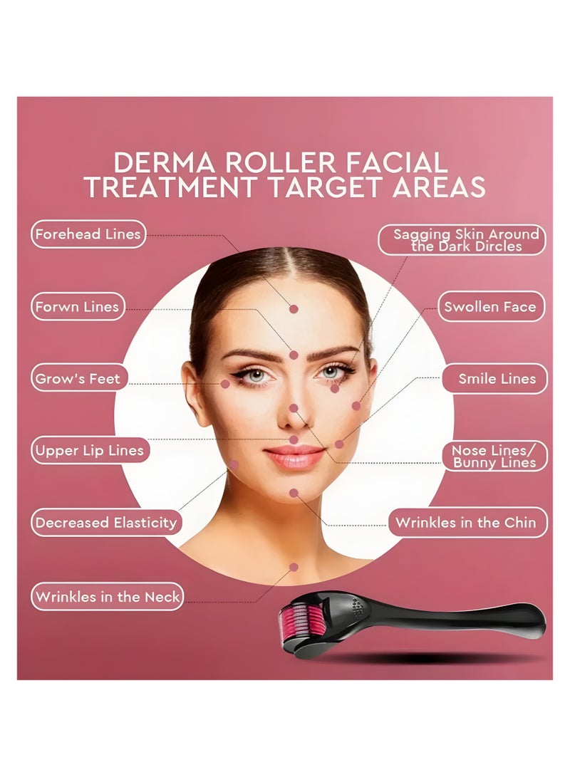 3 Rollers With Micro Needles (0.25 - 0.5 - 1) mm With 540 Needles For Hair And Beard Regrowth. Black/Red - Image 4