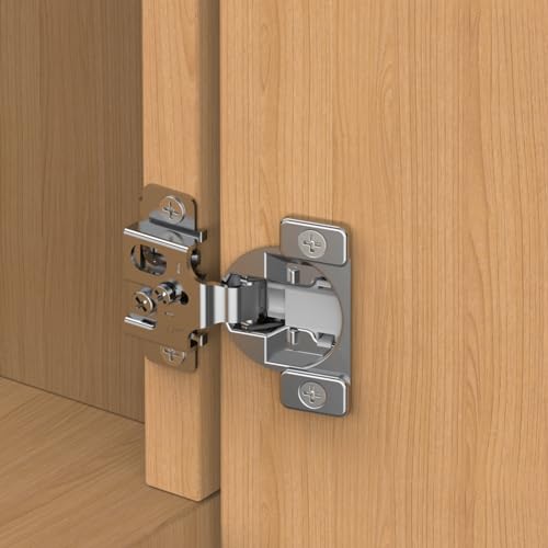 Chibery 10 Pack 1/2" Overlay 3D Soft Close Concealed Hinge, Face Frame Door, Small Angle Slow Close, Self Closing Hidden Satin Nickel, 105° Concealed Stainless Steel Hinges for Kitchen Cabinet Door - Image 1