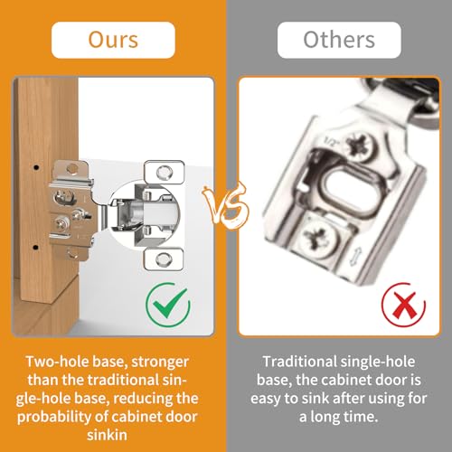 Chibery 10 Pack 1/2" Overlay 3D Soft Close Concealed Hinge, Face Frame Door, Small Angle Slow Close, Self Closing Hidden Satin Nickel, 105° Concealed Stainless Steel Hinges for Kitchen Cabinet Door - Image 4