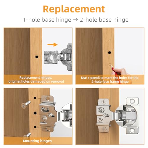 Chibery 10 Pack 1/2" Overlay 3D Soft Close Concealed Hinge, Face Frame Door, Small Angle Slow Close, Self Closing Hidden Satin Nickel, 105° Concealed Stainless Steel Hinges for Kitchen Cabinet Door - Image 3