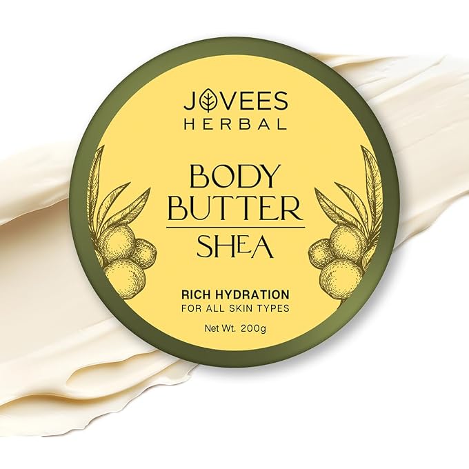 Jovees Herbal Shea Body Butter with Mango Butter, Olive Oil for Dry & Rough Skin | Reduces Stretch Marks 72Hrs Moisturization |Deep Nourishment For All Skin Types 200G - Image 1