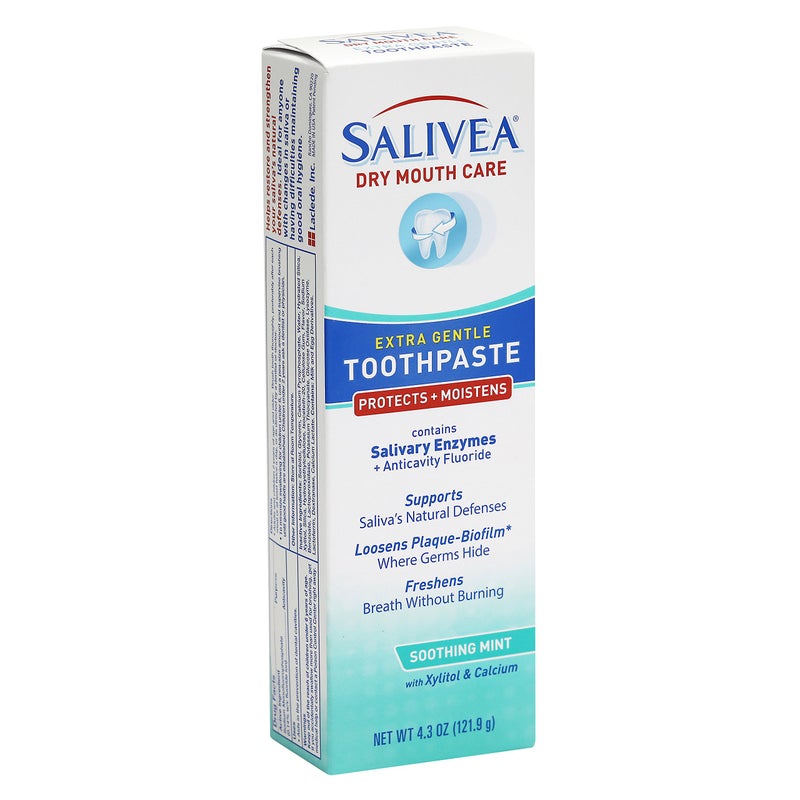 SALIVEA Dry Mouth Toothpaste - Soothing Mint Toothpaste with Natural Salivary Enzymes - Gentle Toothpaste to Aid Dry Mouth Care - Natural, Paraben Free Dry Mouth Toothpaste - Mint Flavor (2 Pack) - Image 1
