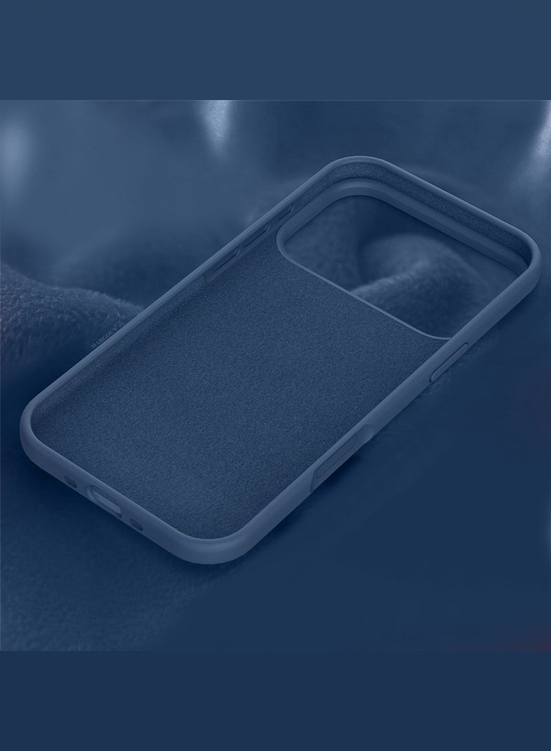 MUDISO Silicone Protective Phone Case for iPhone 17 Pro Max - Soft Anti-Scratch Microfiber Lining Ultra Slim Drop Protection Phone Cover - Blue - Image 5