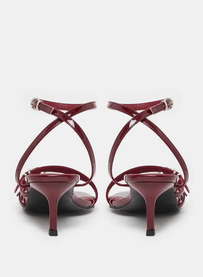 Styli Belted Strap Stiletto Heel Sandals