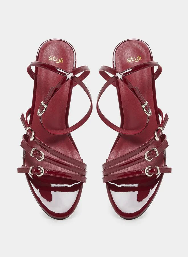 Styli Belted Strap Stiletto Heel Sandals
