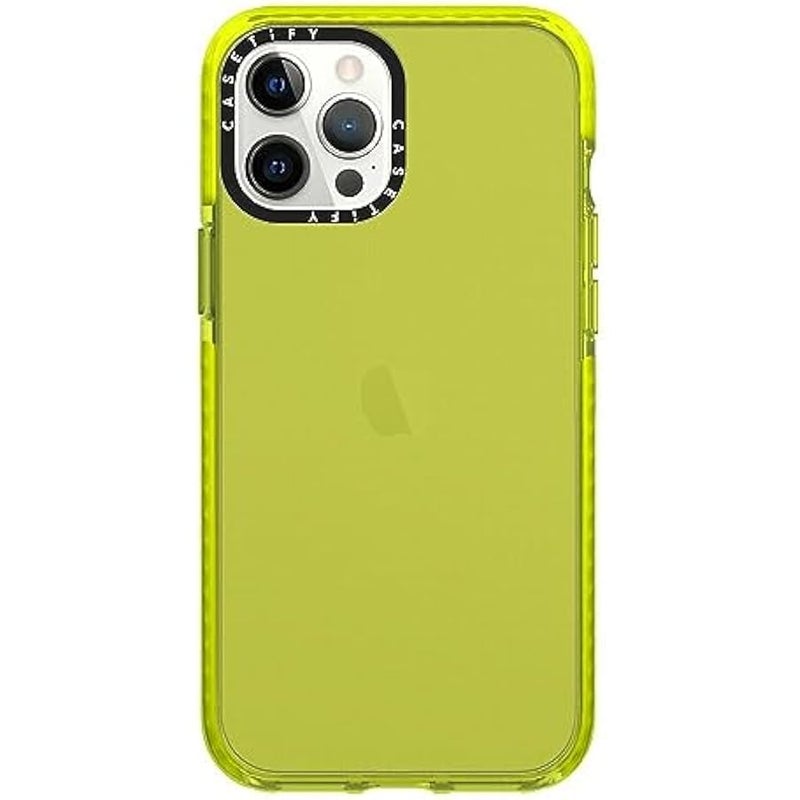 Casetify Impact Case for iPhone 12 Pro Max - Neon Yellow Clear - Image 1