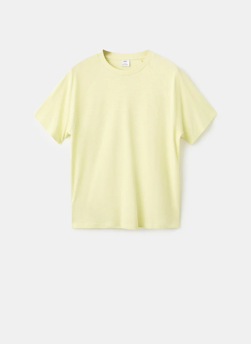 Mango Man  Relaxed-fit cotton-linen t-shirt for Men | Best Price UAE