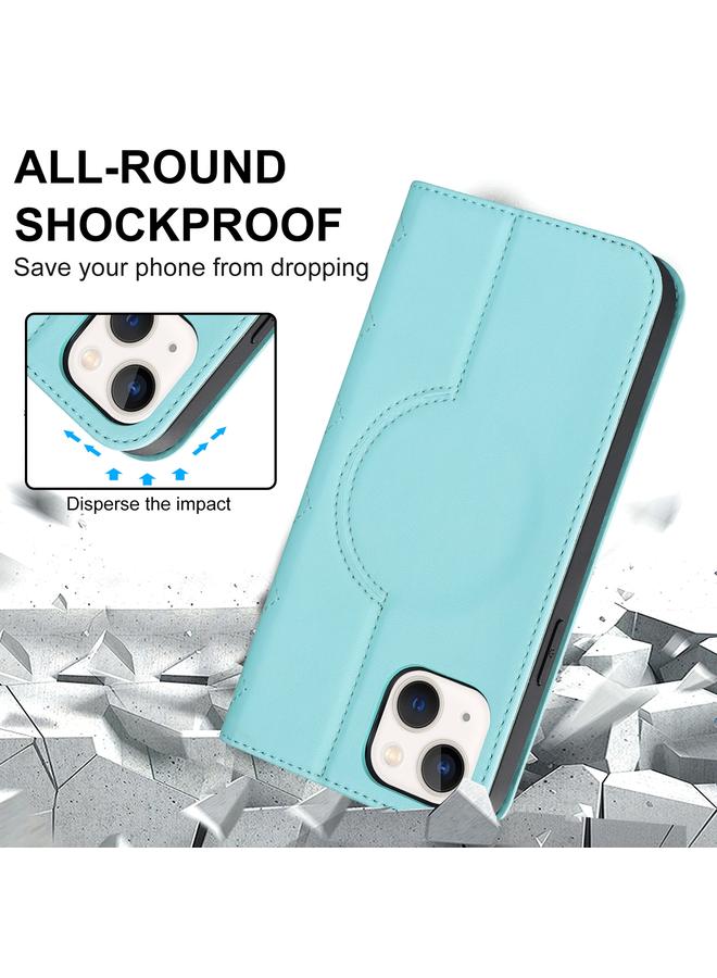 اس-توب جراب هاتف iPhone 14 Rhombic MagSafe RFID مضاد للسرقة من الجلد - Image 3