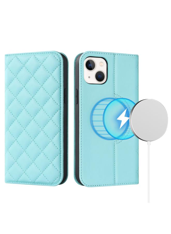 اس-توب جراب هاتف iPhone 14 Rhombic MagSafe RFID مضاد للسرقة من الجلد - Image 1