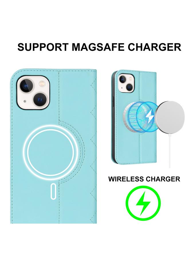 اس-توب جراب هاتف iPhone 14 Rhombic MagSafe RFID مضاد للسرقة من الجلد - Image 2