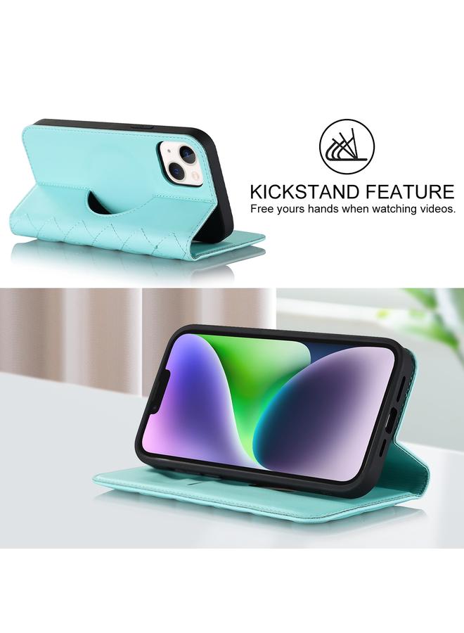 اس-توب جراب هاتف iPhone 14 Rhombic MagSafe RFID مضاد للسرقة من الجلد - Image 4