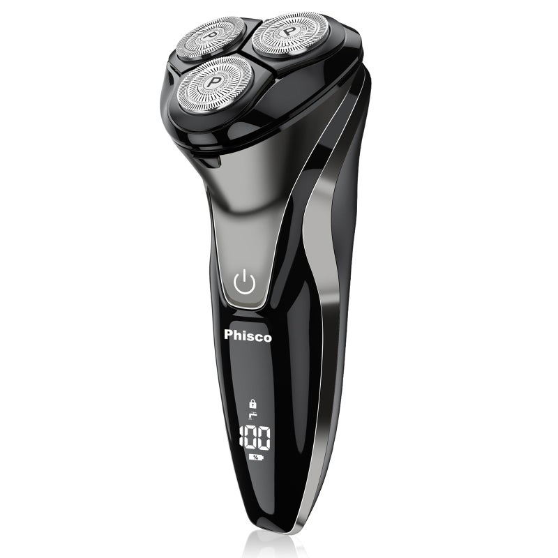 Phisco Electric Razor for Men - Phisco Electric Shavers for Man Face, USB Rechargeable, Waterproof Wet Dry Razors with Pop-Up Trimmer, LED Display, Travel Lock - Image 1