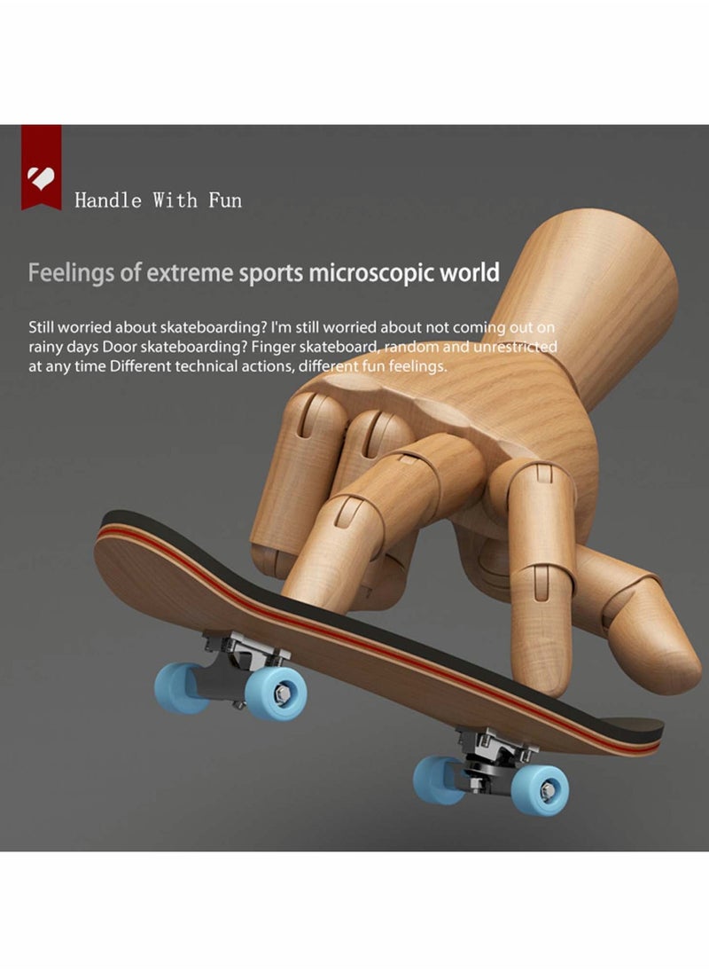 Finger Skateboard, Alloy Mini Skateboard Deck with Pro Fingerboard Tools and Bearing (Black Wheels) - Image 2