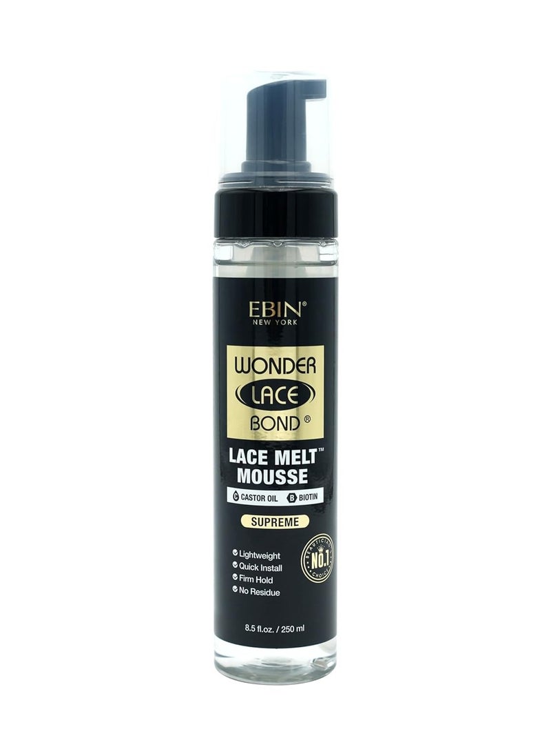 EBIN NEW YORK EBIN NEW YORK Wonder Lace Bond Melt Mousse 8.5oz/250ml- Extreme Firm Hold (Supreme) | Biotin + Castor Oil | No Residue, Long Lasting Formula with Protecting Edges, Gives Undetectable and Natural Look  - Image 1