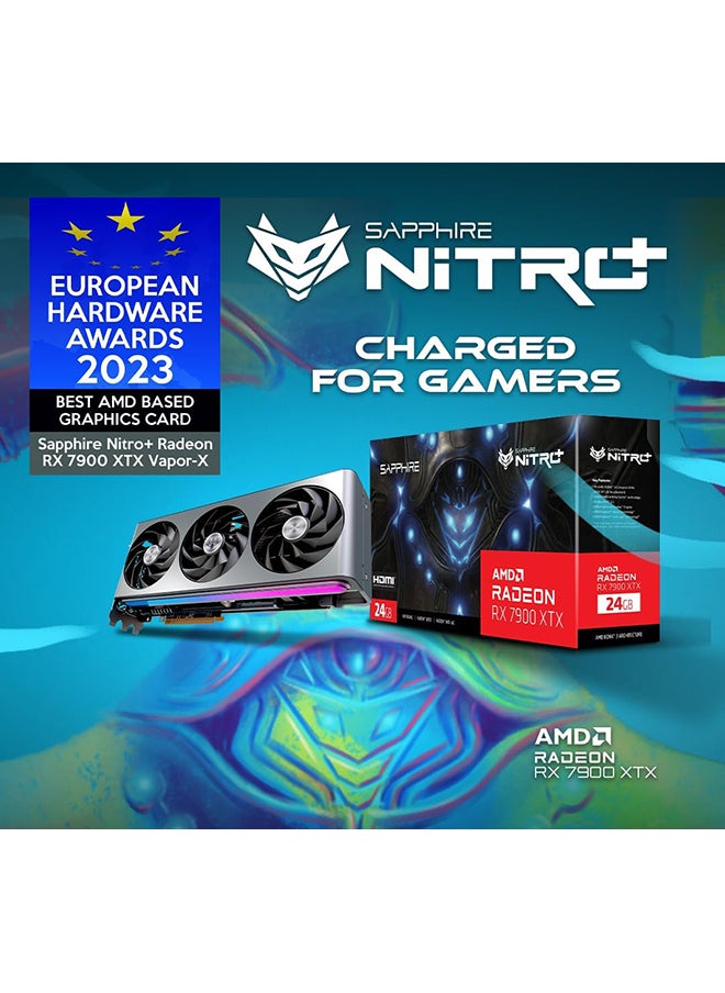 Sapphire - Sapphire Nitro+ AMD Radeon RX 7900 XTX Vapor-X Gaming Graphics Card, 24GB 384bit DDR6 Memory, 2680 MHz Boost Clock, 20 Gbps Memory Speed, PCI-Express 4.0 x16, 2x HDMI / 2x DisplayPort | 11322-01-40G - Image 1