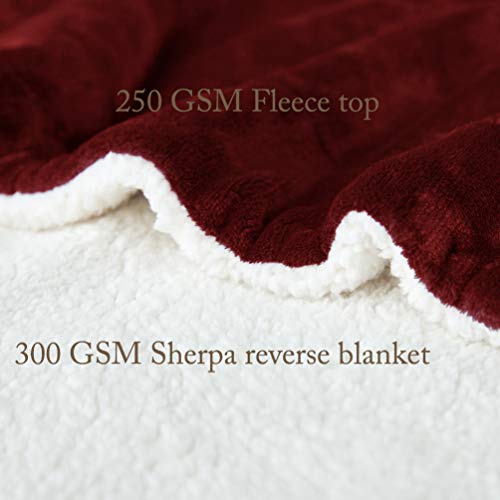 LBRO2M Sherpa Fleece Bed Blanket King Size Super Soft Fuzzy Plush Warm Cozy Fluffy Microfiber Couch Throw Velvet Double Reversible Blankets,Red - Image 4