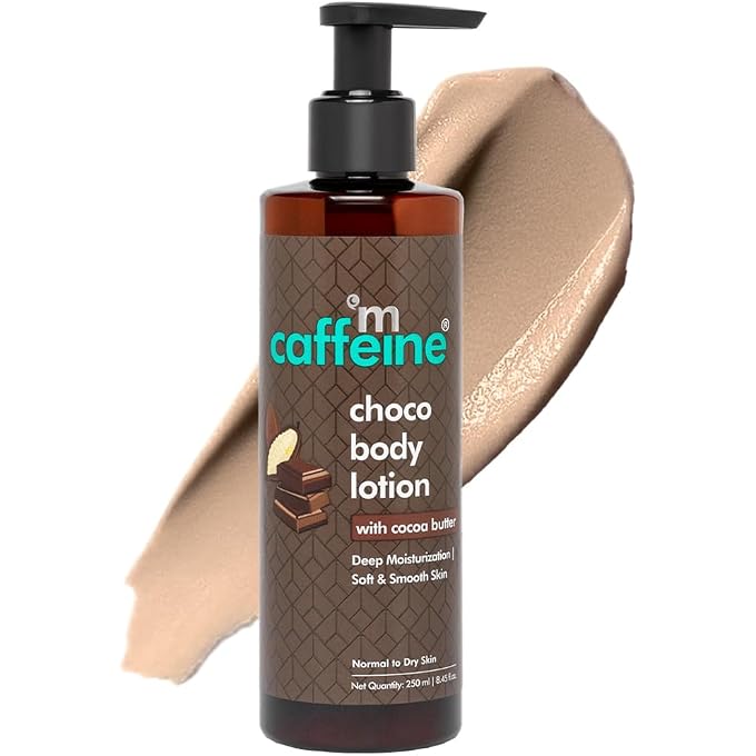 mCaffeine Choco Body Lotion (200ml) for Deep Moisturization of Dry Skin | Non Sticky Lotion with Cocoa Butter and Caramel | Daily-use Cream for Skin | Paraben and Mineral Oil Free - Image 1